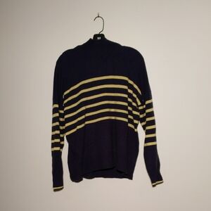 Vineyard Vines Men's Sweater in Navy and Yellow Stripes